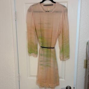 Raquel Allegra 100% Silk Multicolor Dress